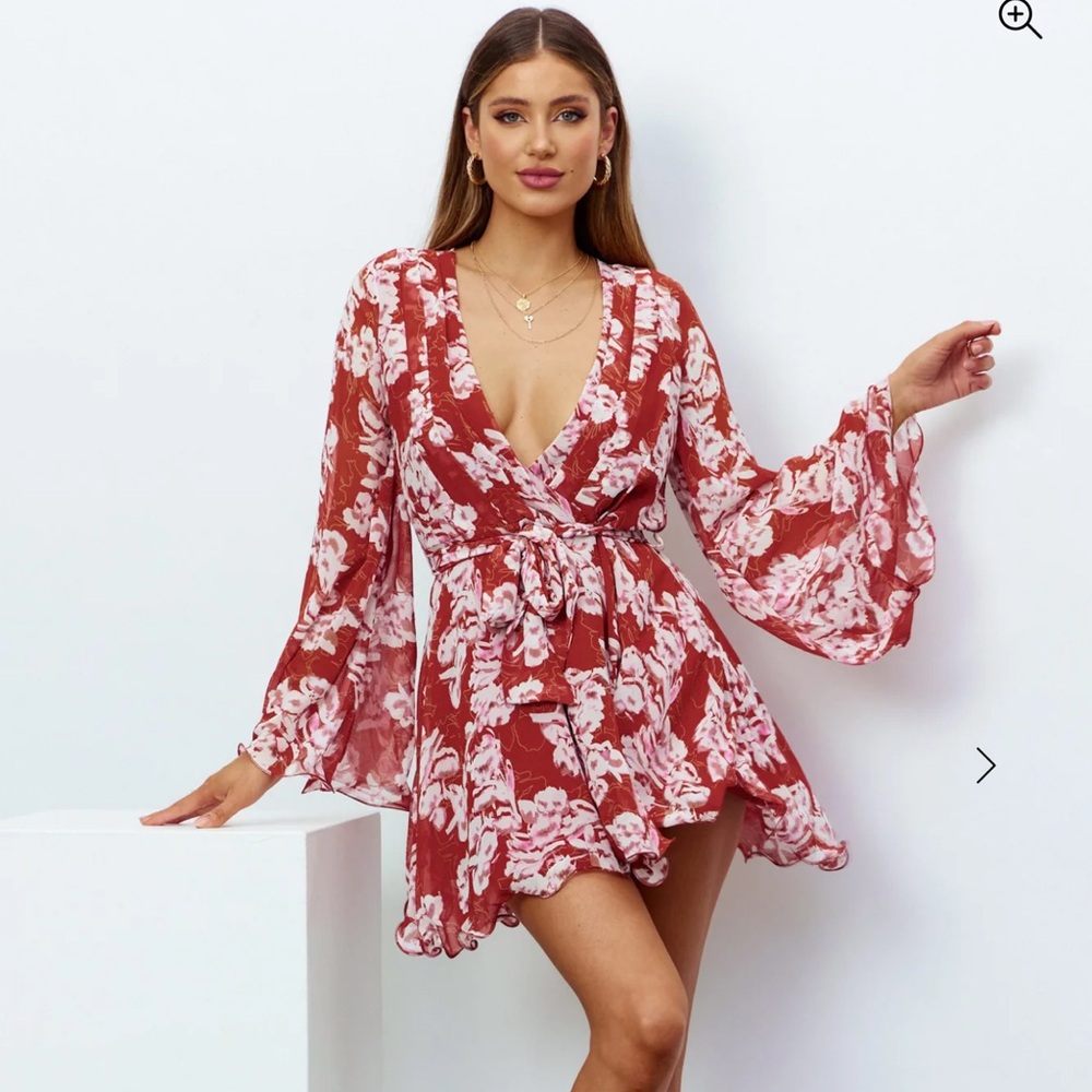Hello Molly Floral Dress in Rust
